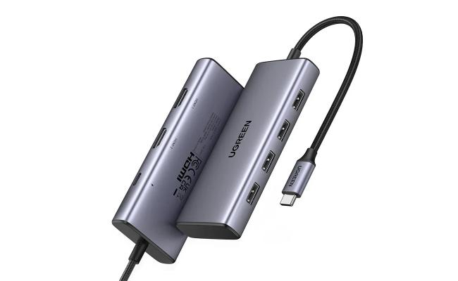 UGREEN USB C HUB 7-in-1 Dual HDMI 4K Type C PD 100W USB-C to USB-A 3.0+3*USB-A 2.0 For iPhone, MacBook, PC